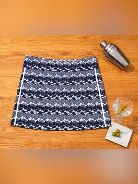 🍸 Coral Bay Martini Print Golf Skort Navy White Coastal Preppy PL